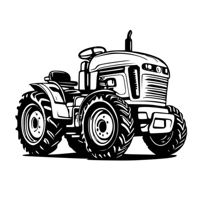 Ausmalbild Einfacher Traktor - Kostenlose Malvorlage